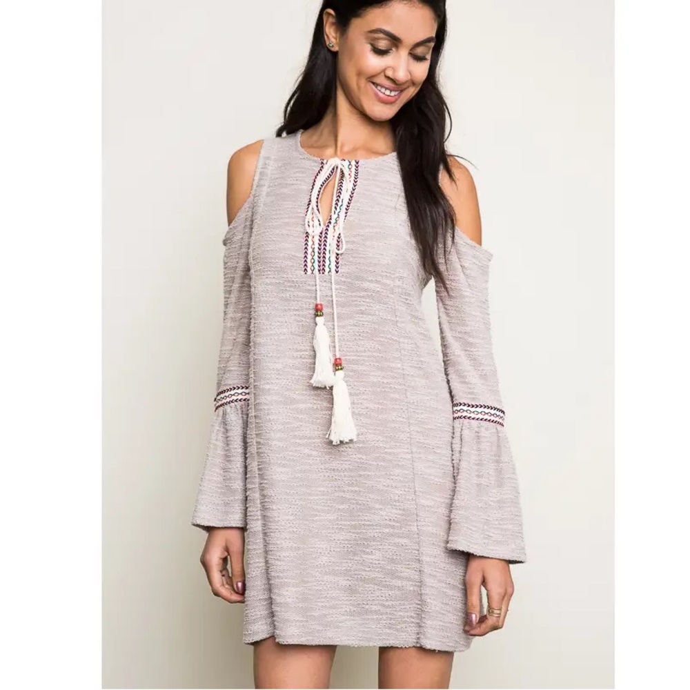 Bohemian Tan Mini Dress Sleek and Versatile